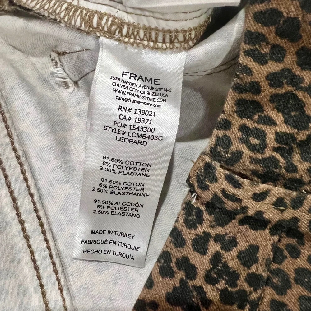 FRAME Le Crop Mini Boot Leopard Jeans Size 29 - Picture 6 of 7